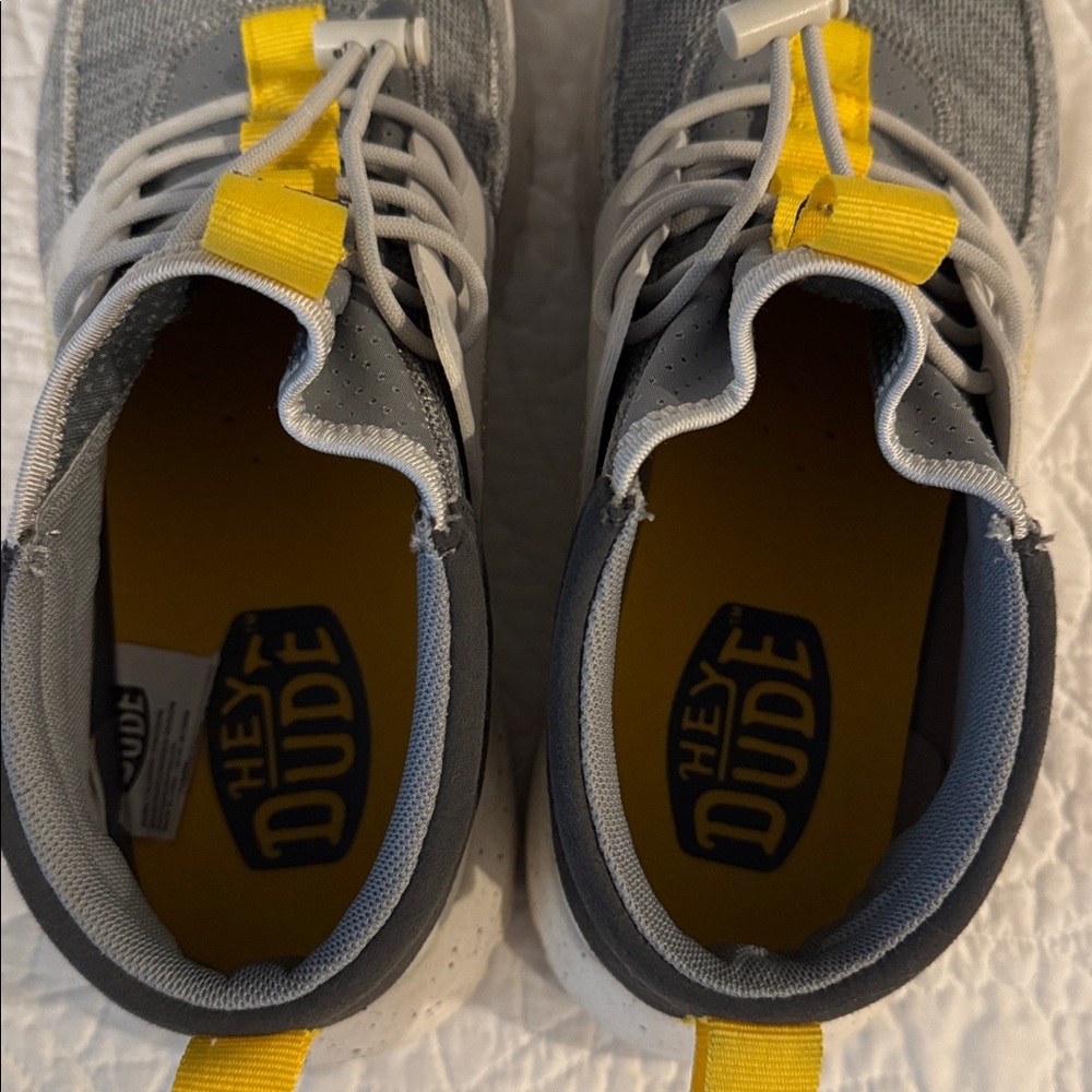 Hey Dude Gray and Yellow Men's Sneakers - Picture 5 of 6